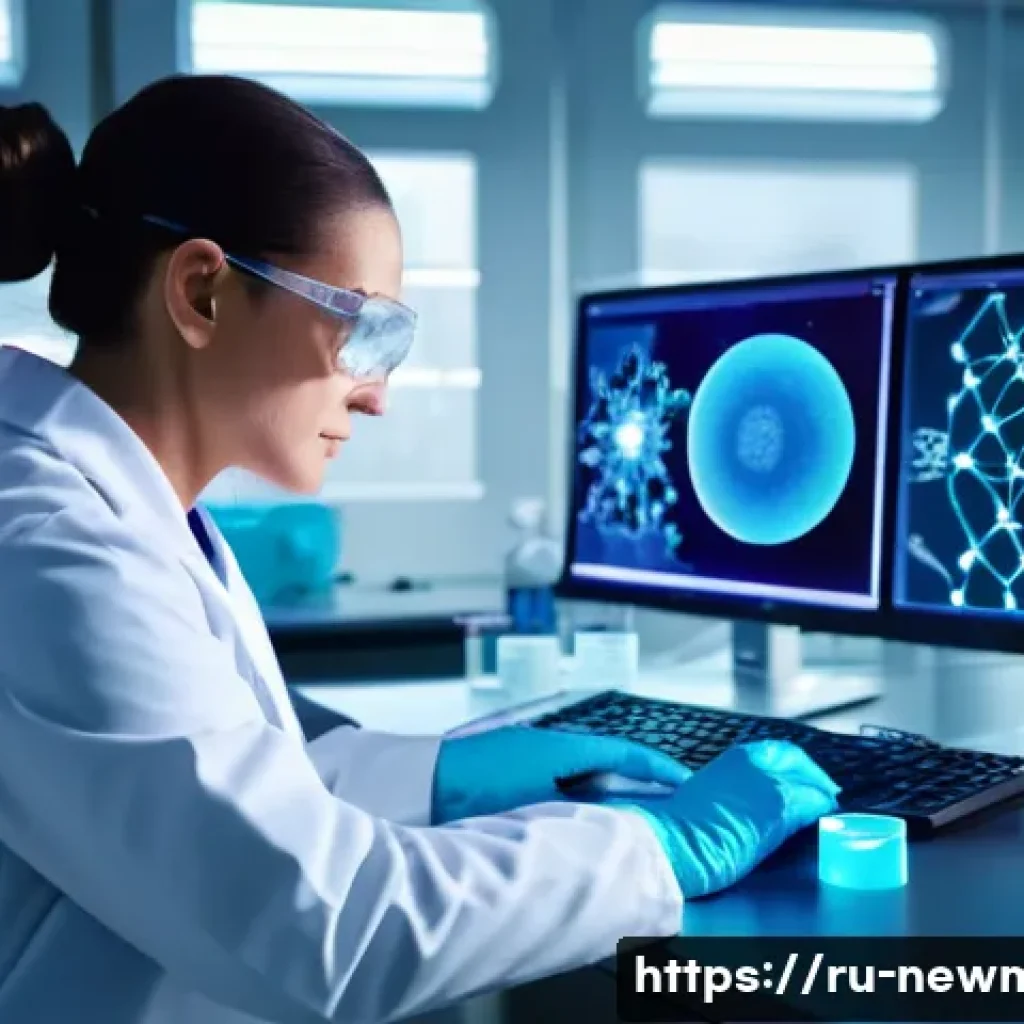나노입자 응용 - A futuristic medical laboratory scene showcasing targeted drug delivery using nanoparticles: a scien...