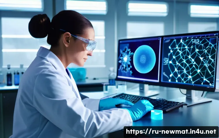 나노입자 응용 - A futuristic medical laboratory scene showcasing targeted drug delivery using nanoparticles: a scien...
