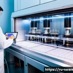 Home 20 고분자 나노섬유 - A highly detailed scientific laboratory scene showcasing the electrospinning process producing nanof...