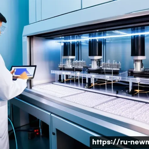 Home 32 고분자 나노섬유 - A highly detailed scientific laboratory scene showcasing the electrospinning process producing nanof...